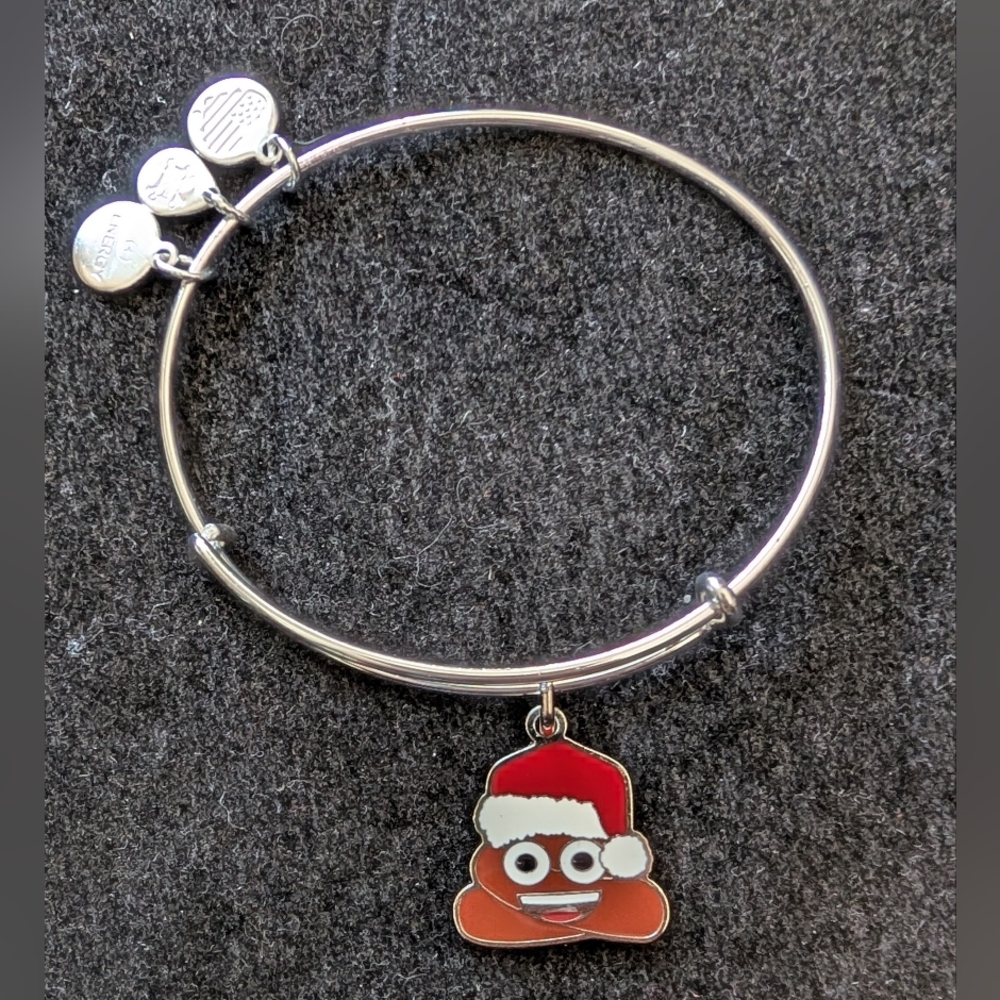 LIMITED EDITION Silver Poop Emoji Charm Expandable Bangle